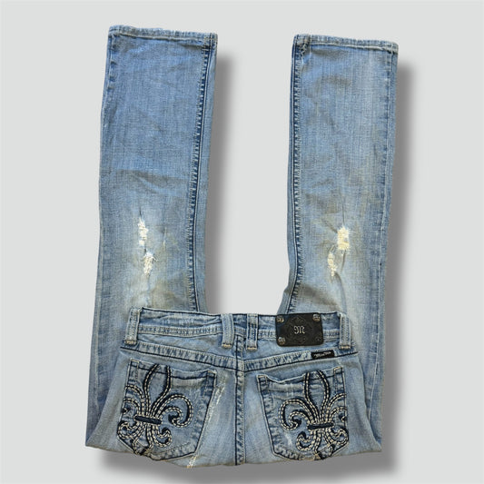 Miss Me ripped wide leg jeans used