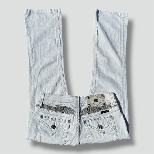 Miss Me white wide leg low waisted pants
