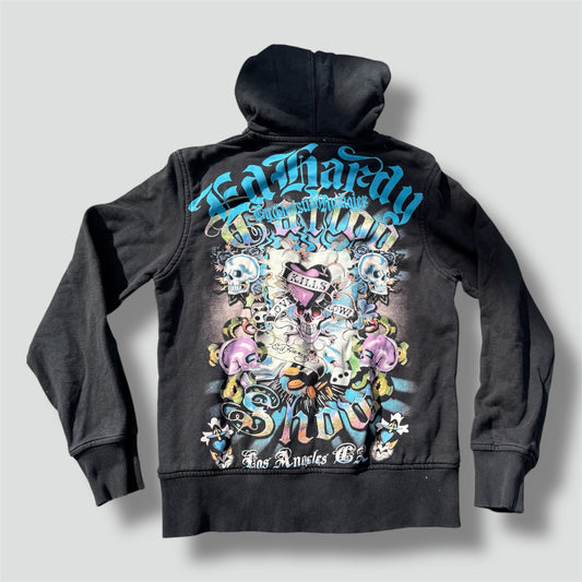 Ed Hardy graphic zipped hoodie
