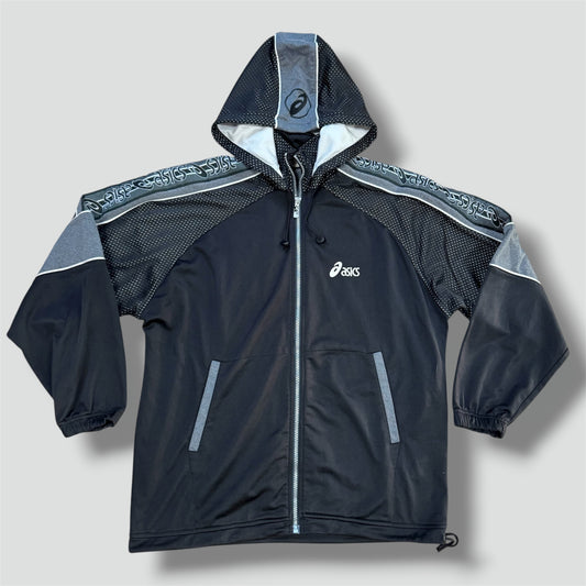 Asics black Streetwear style zip-up hoodie