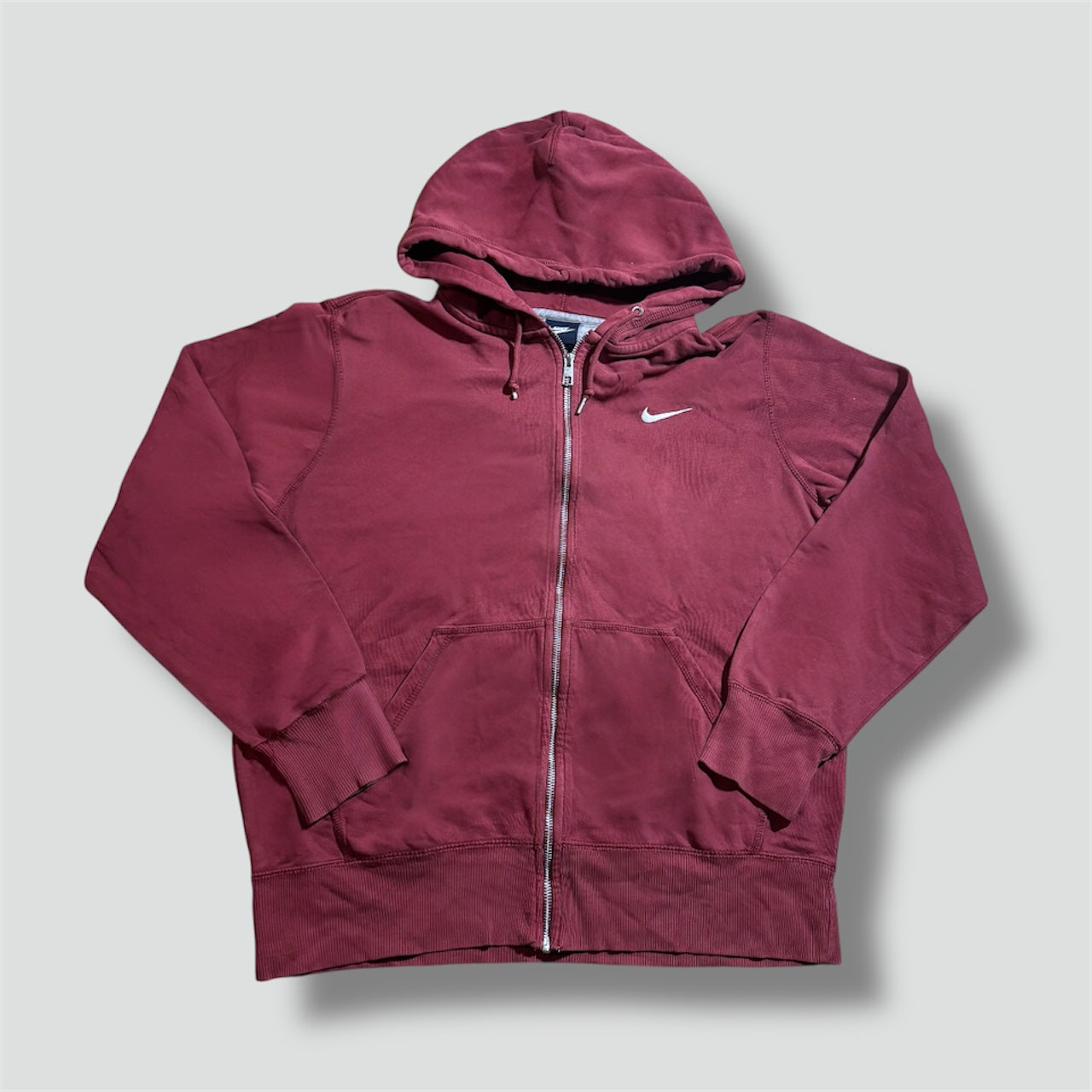 Nike vintage burgundy zip-up hoodie