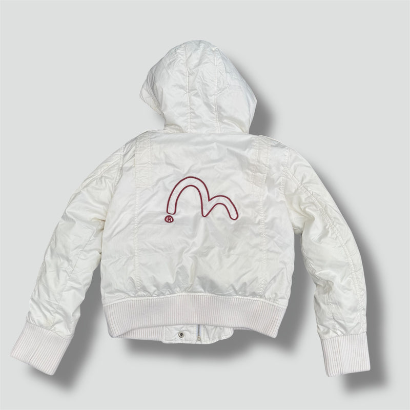 Sourced limited accessories and clothes Evisu white women’s winter jacket – Secondhand Streetwear