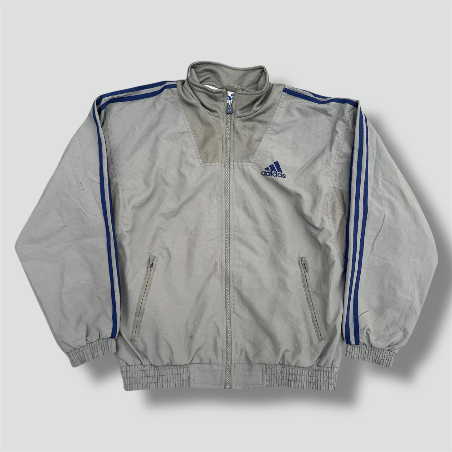 Adidas vintage olive green three-stripes track jacket