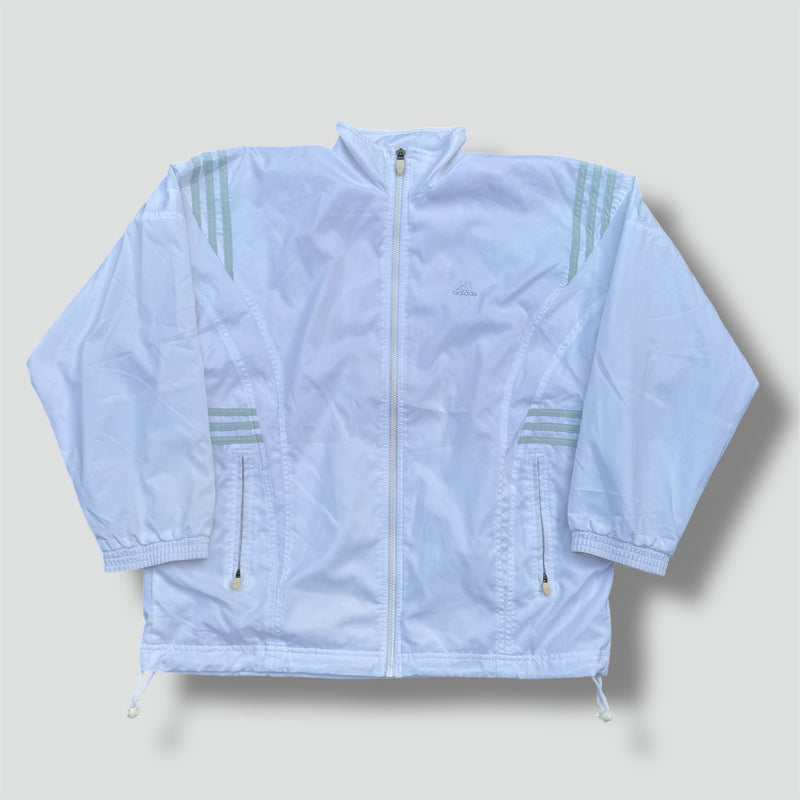 Sourced limited accessories and clothes Adidas streetwear shiny white track jacket – Secondhand Streetwear