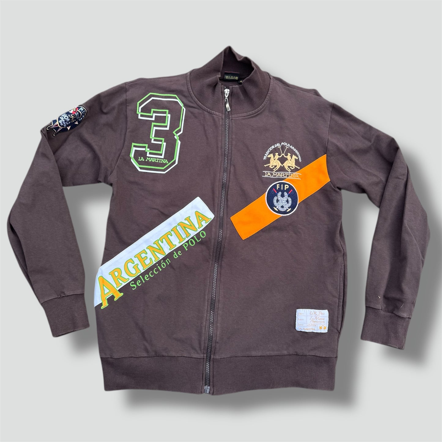 La Martina Argentina brown vintage zip-up