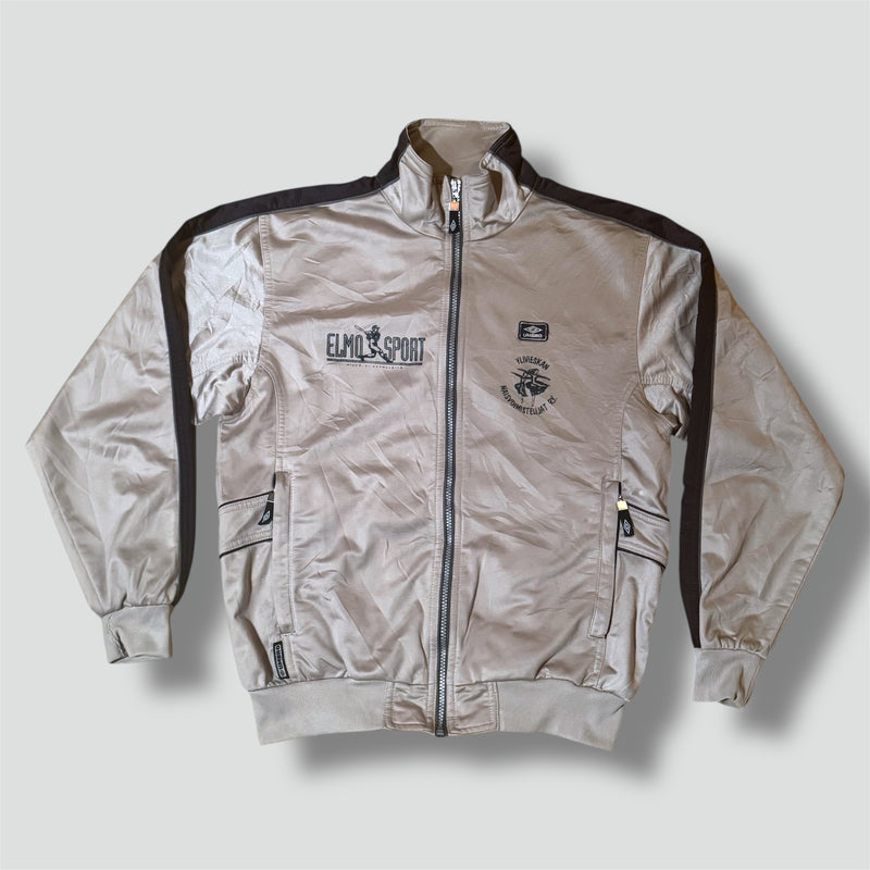 Sourced limited accessories and clothes Vintage Elmo Sports Umbro beige track jacket – Secondhand Streetwear