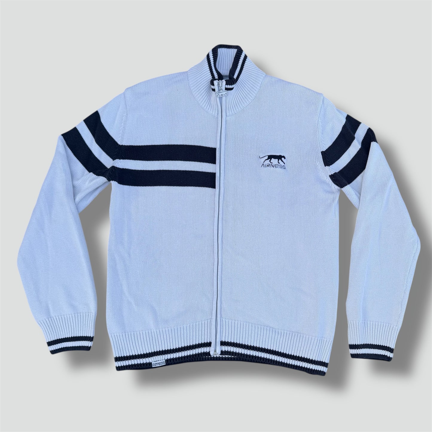 Airness vintage white knitted zip-up jacket