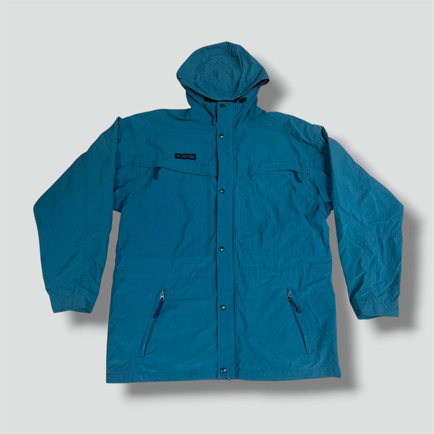 Columbia turquoise raincoat