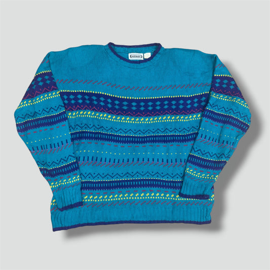 Vintage Sentiments blue knitted sweatshirt
