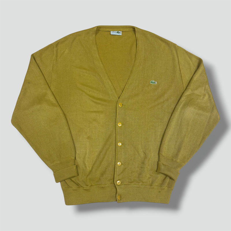 Sourced limited accessories and clothes Lacoste vintage knitted yellowish cardigan – Secondhand Streetwear