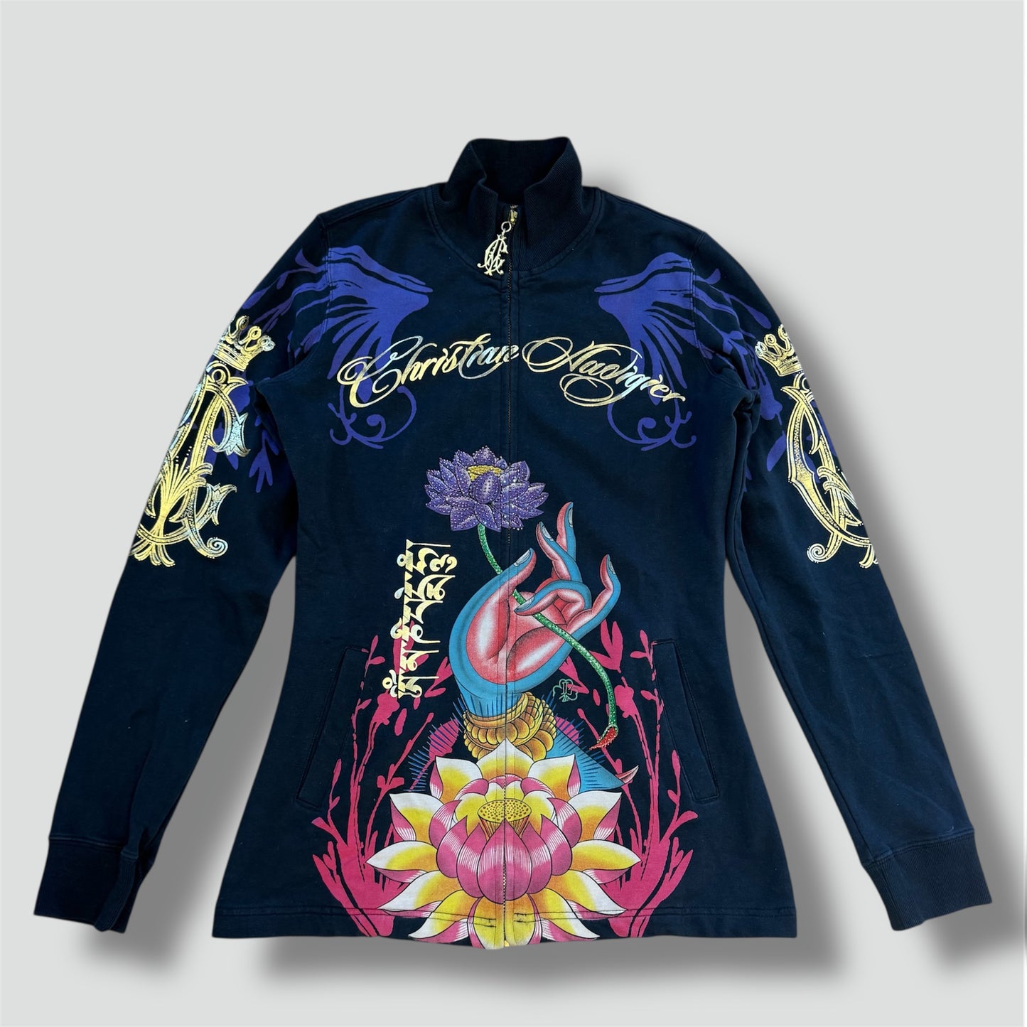 Christian Audigier y2k rhinestones zip-up