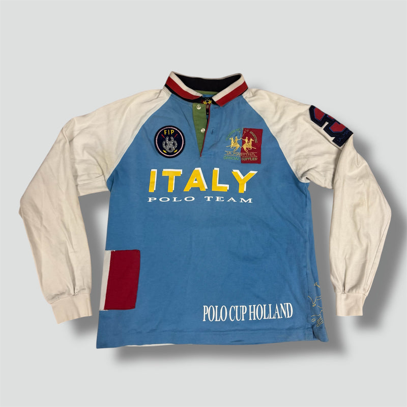 Sourced limited accessories and clothes La Martina Euro Champions Italy longsleeve polo – Secondhand Streetwear