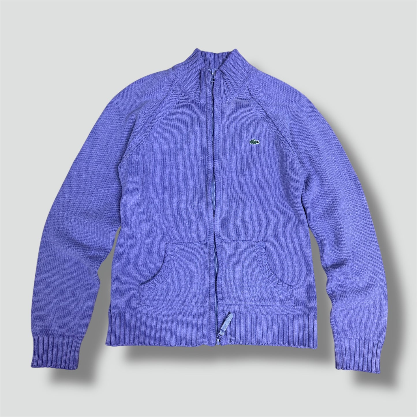 Lacoste vintage purple knitted jacket
