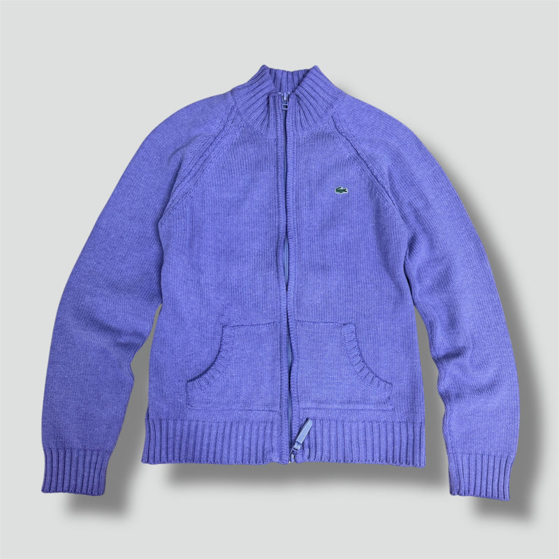 Sourced limited accessories and clothes Lacoste vintage purple knitted jacket – Secondhand Streetwear
