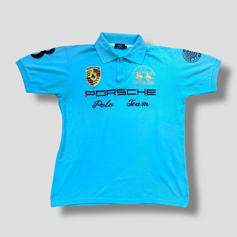 Sourced limited accessories and clothes La Martina Porsche 2013 baby blue poloshirt – Secondhand Streetwear