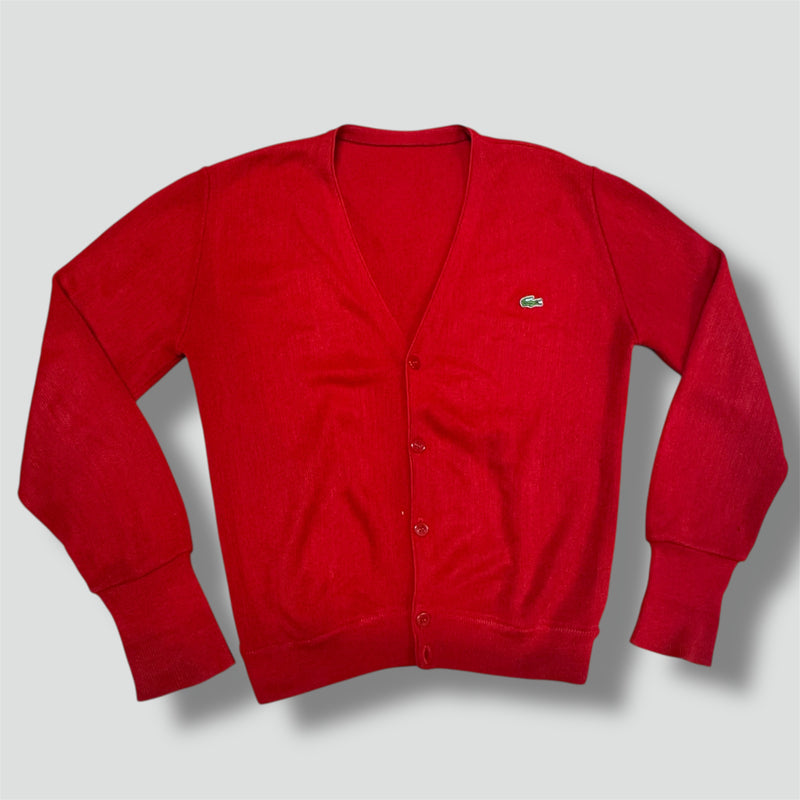 Sourced limited accessories and clothes Lacoste vintage red knitted cardigan – Secondhand Streetwear