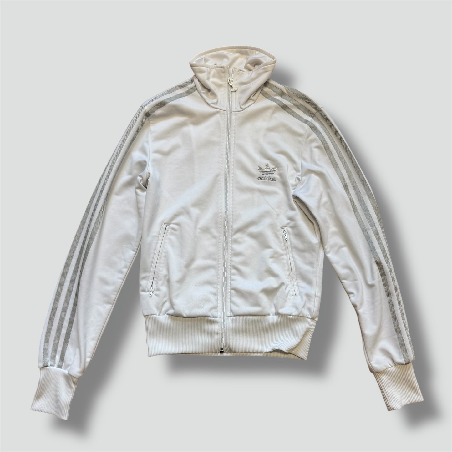 Adidas retro y2k white track jacket