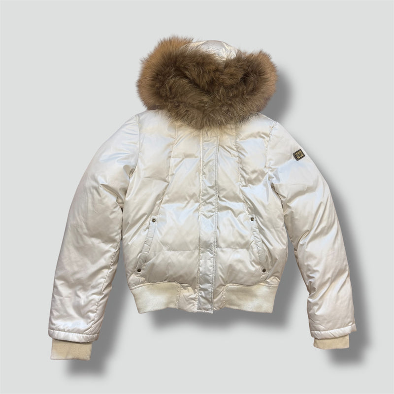 Sourced limited accessories and clothes Sergio Tacchini white fur winter jacket – Secondhand Streetwear