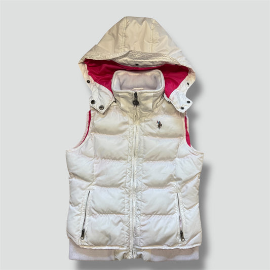 US Polo Assn vintage white puffer vest