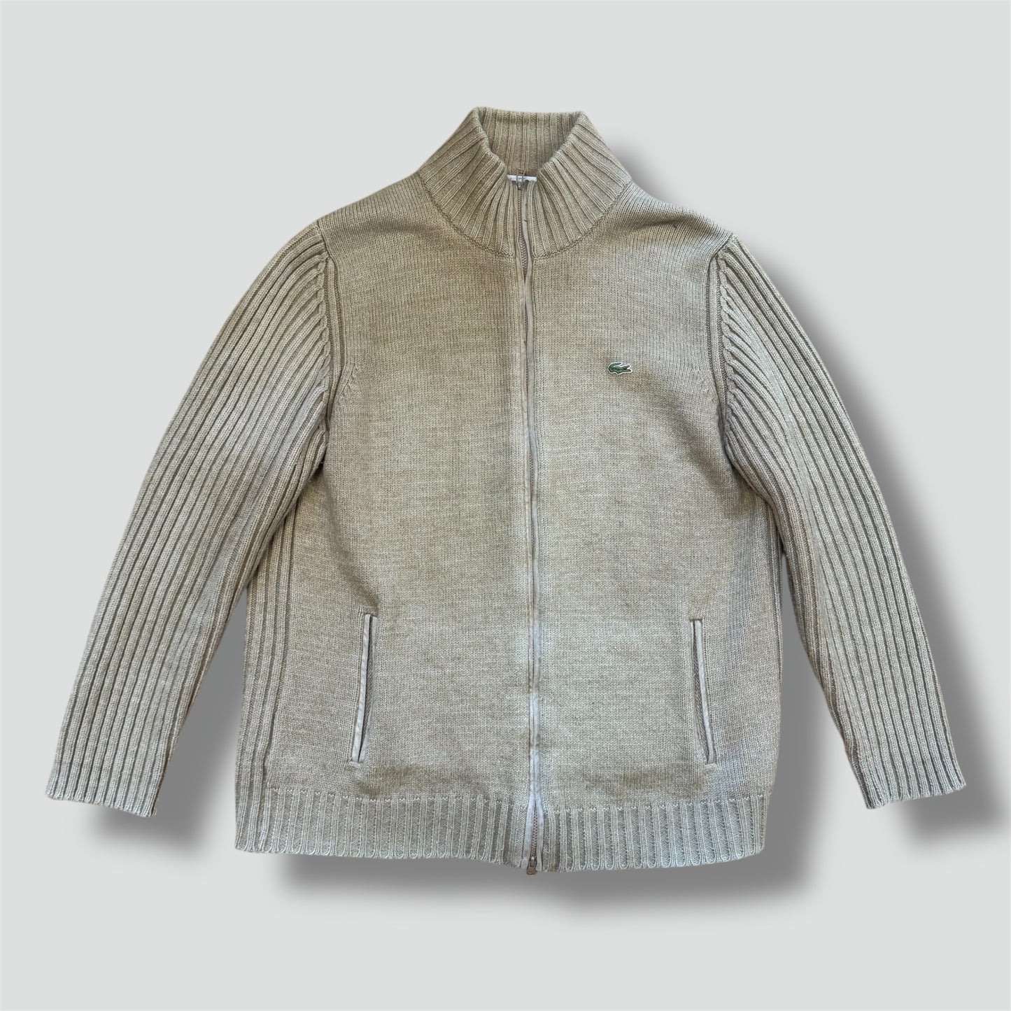 Lacoste vintage knitted beige jacket