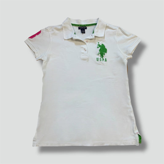 USPA women’s summer poloshirt in white