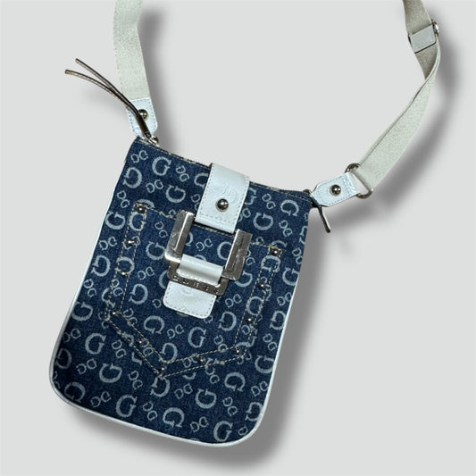 Guess blue monogram shoulder bag