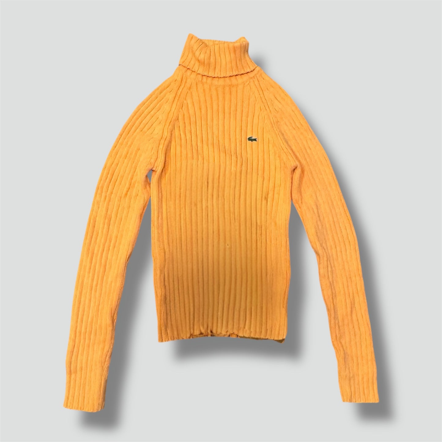Lacoste knitted orange turtleneck sweatshirt