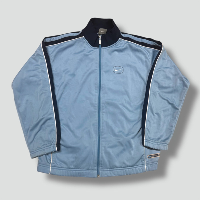Sourced limited accessories and clothes Nike “Just Do It” sky blue vintage track jacket – Secondhand Streetwear