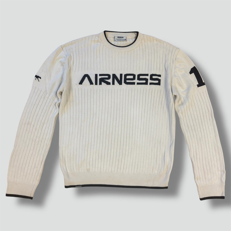 Sourced limited accessories and clothes Airness vintage knitted white crewneck – Secondhand Streetwear