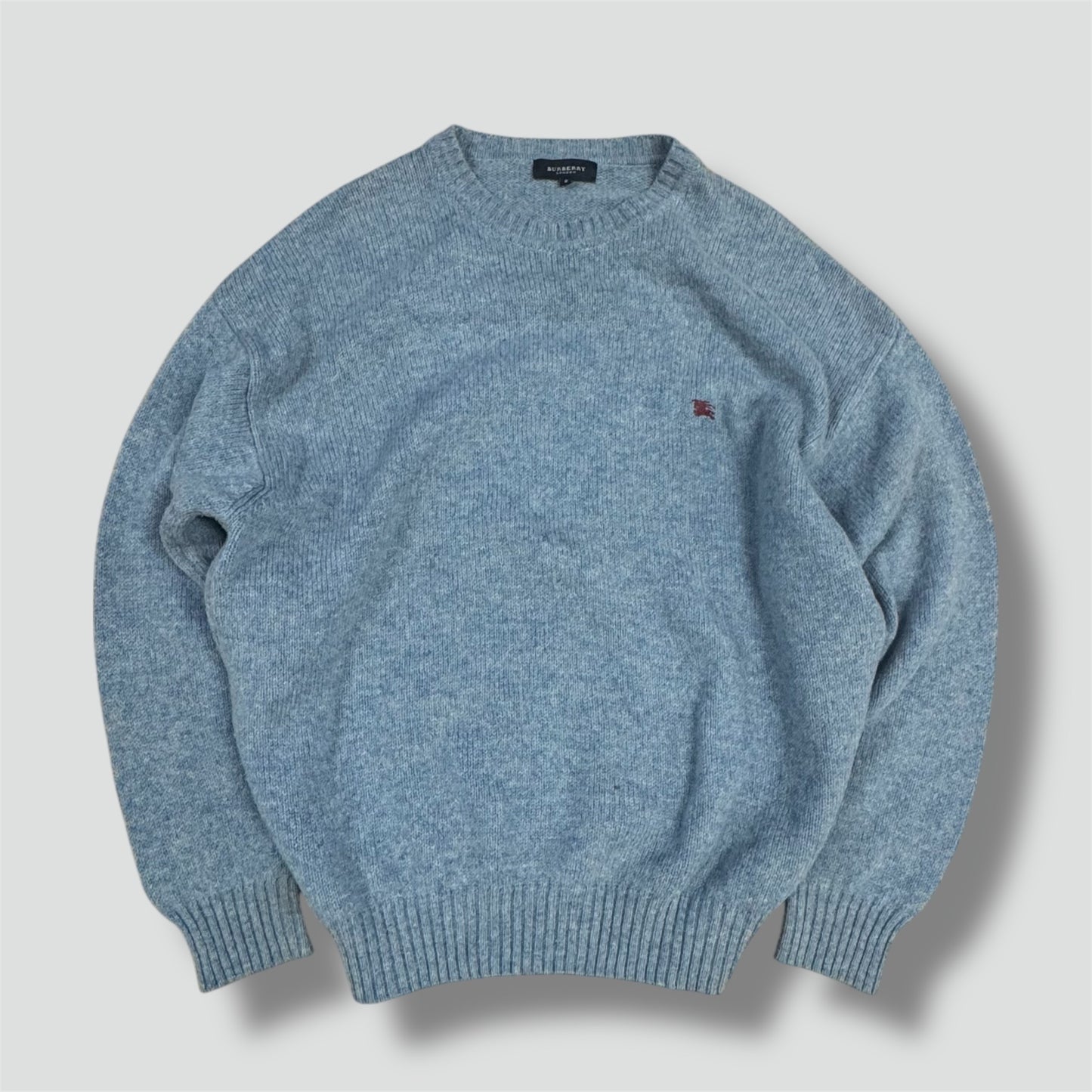 Burberry London blue wool knitted crewneck