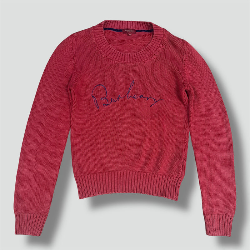 Sourced limited accessories and clothes Burberry London women’s vintage red knitted sweater – Secondhand Streetwear