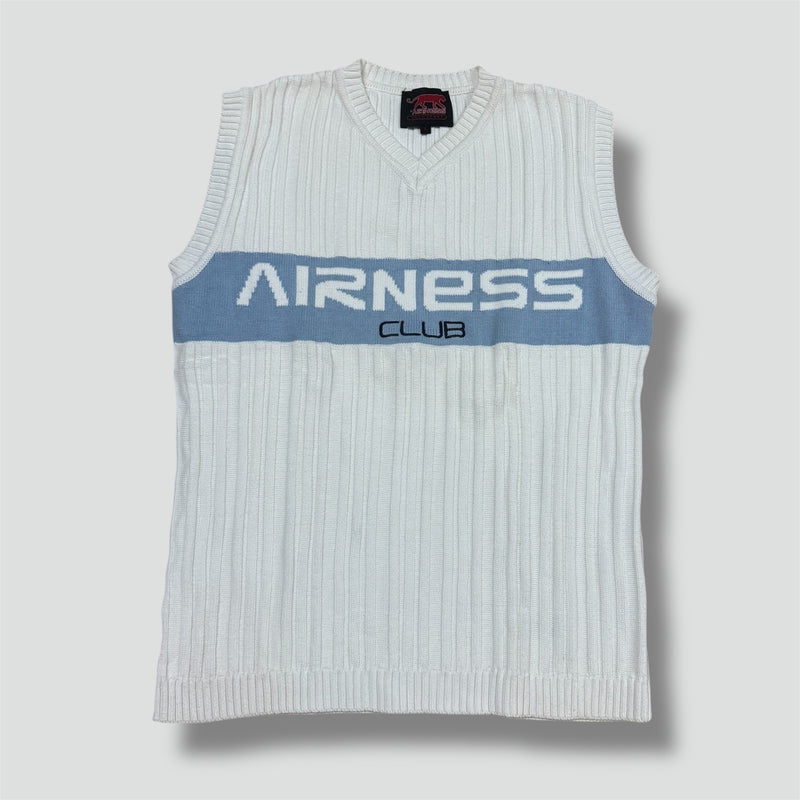 Sourced limited accessories and clothes Airness club vintage white knitted vest – Secondhand Streetwear