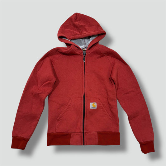 Carhartt red zipped fleece hoodie