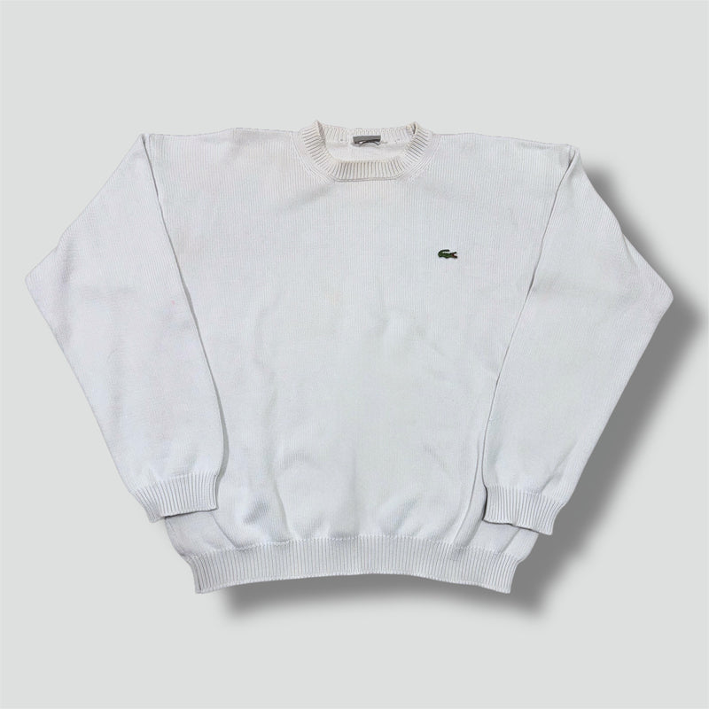 Sourced limited accessories and clothes Lacoste vintage white knitted sweatshirt – Secondhand Streetwear