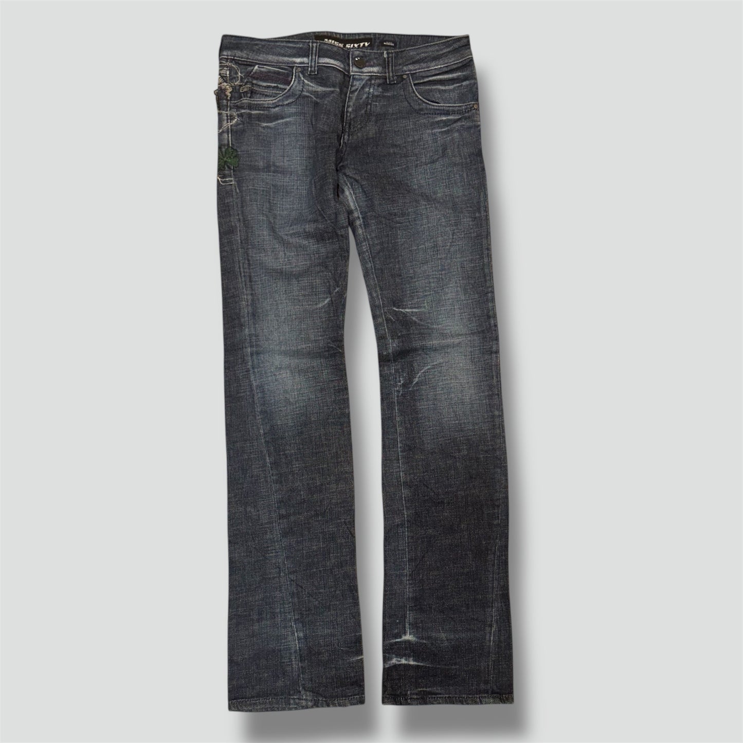 Miss Sixty floral y2k stone washed straight jeans