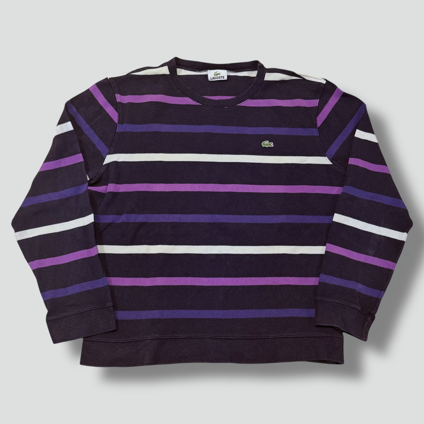 Lacoste vintage purple striped sweatshirt