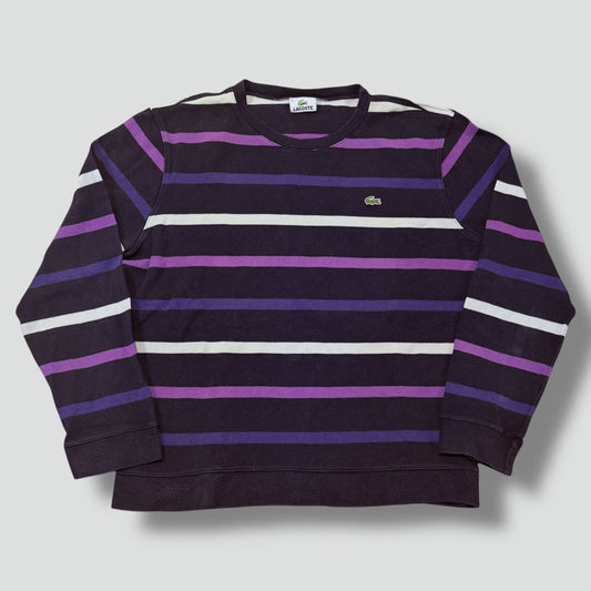 Lacoste vintage purple striped sweatshirt