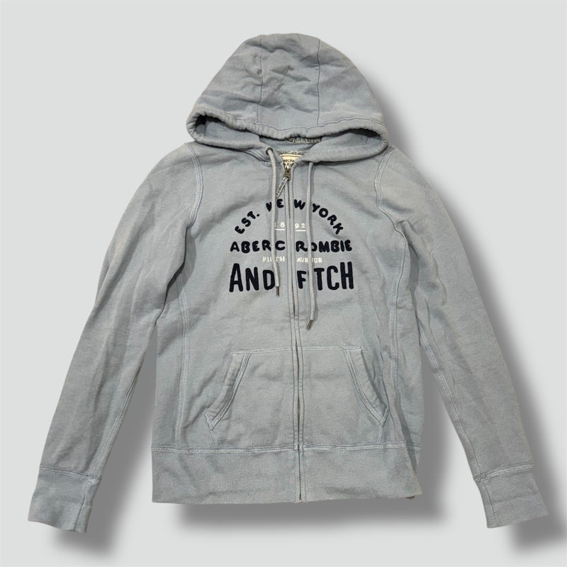 Sourced limited accessories and clothes Abercrombie and Fitch blue zip-up hoodie – Secondhand Streetwear