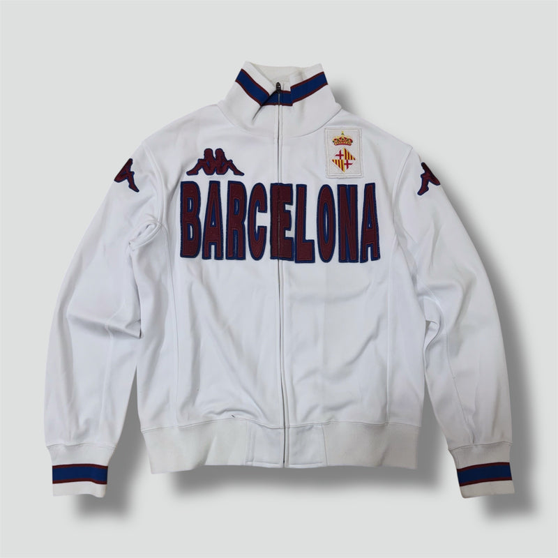 Sourced limited accessories and clothes Kappa Barcelona white streetwear track jacket – Secondhand Streetwear