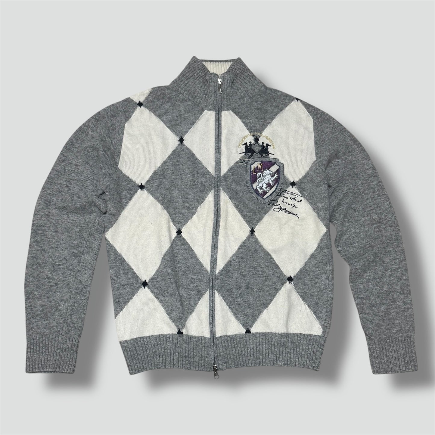La Martina vintage checkered grey wool jacket