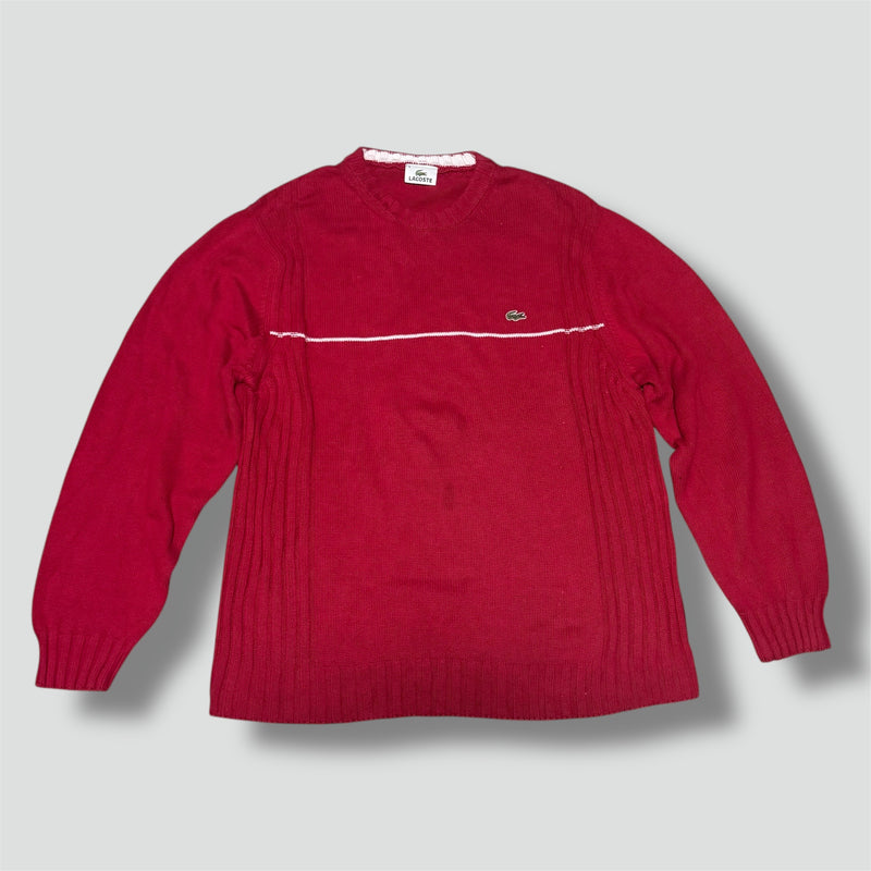 Sourced limited accessories and clothes Lacoste vintage red knitted sweater – Secondhand Streetwear