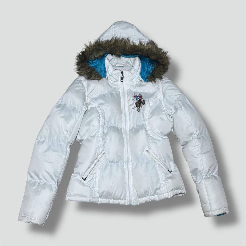 Sourced limited accessories and clothes US Polo Assn white fur puffer jacket – Secondhand Streetwear