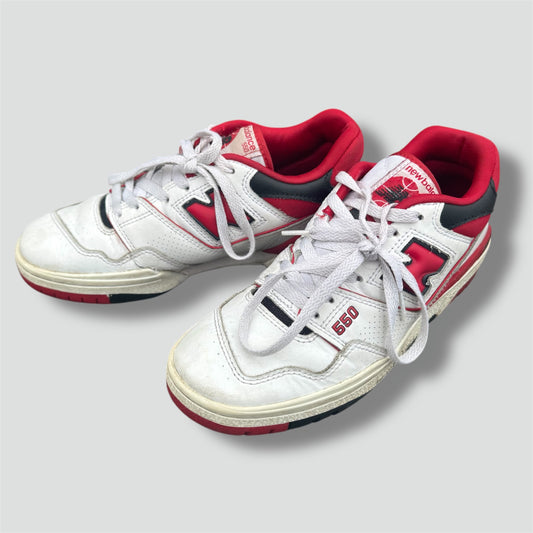 New Balance 550 white and red sneakers
