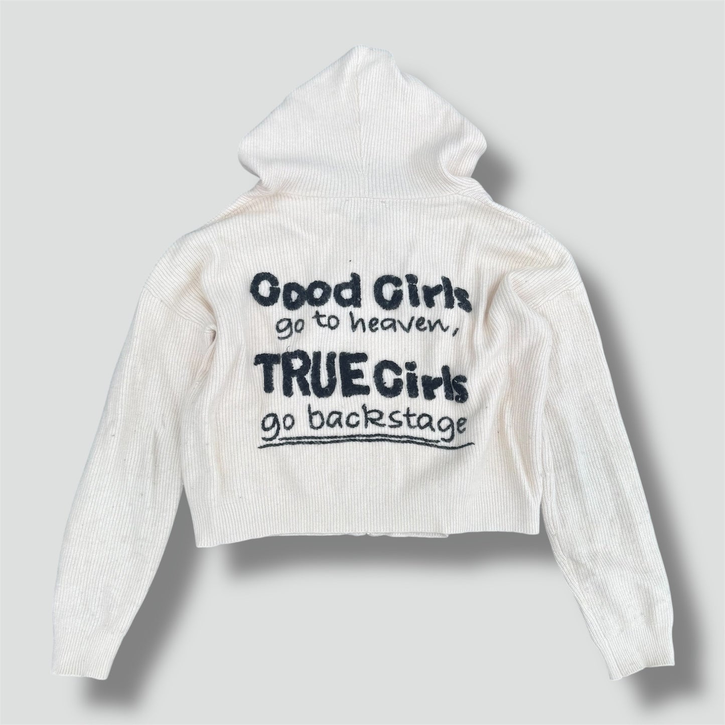 True Religion “True Girls go backstage” cropped hoodie