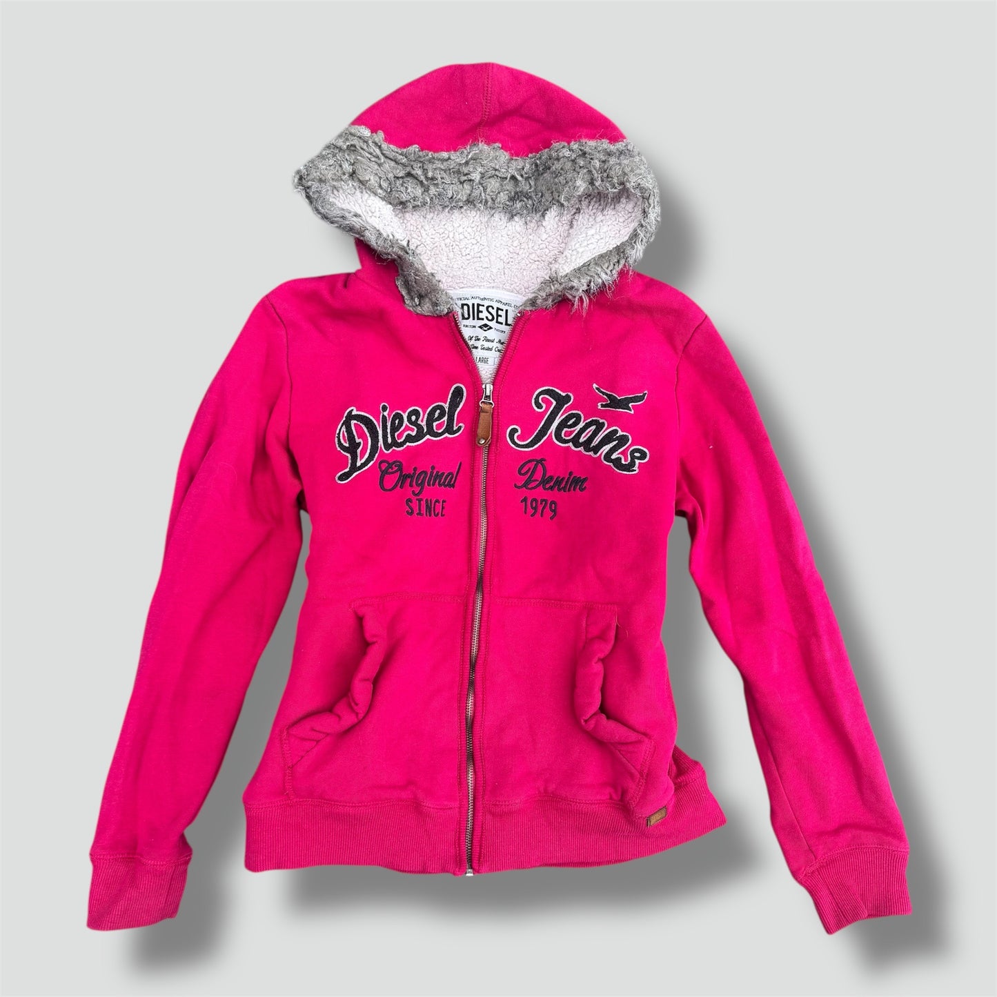 Diesel Jeans Y2K vintage pink zip-up hoodie