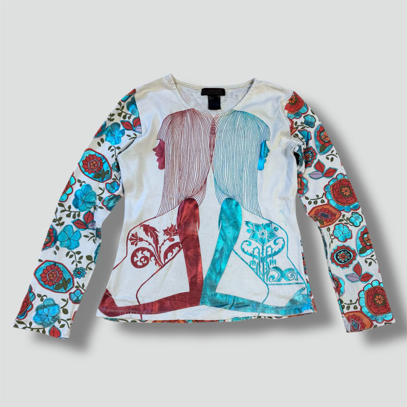Sourced limited accessories and clothes Custo Barcelona white Y2K long sleeve – Secondhand Streetwear