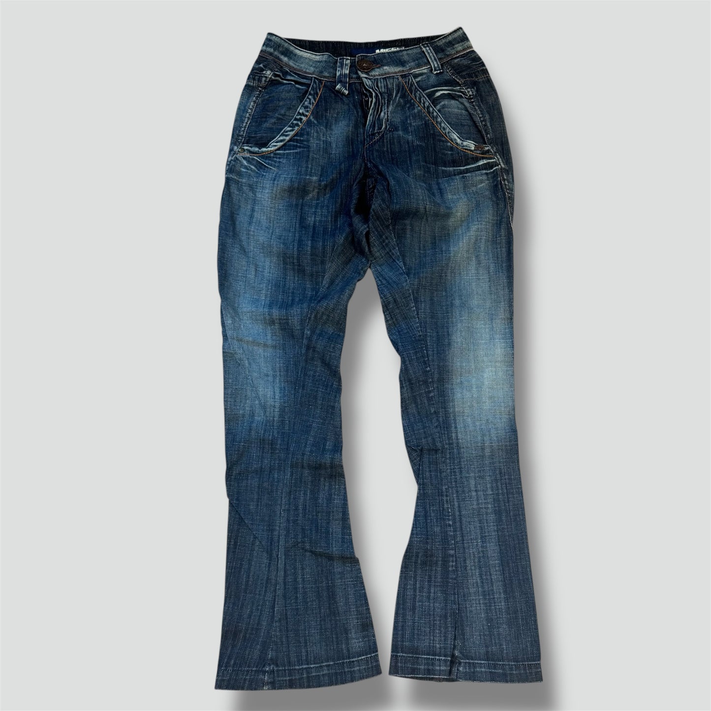 Miss Sixty floral wide leg stone washed jeans