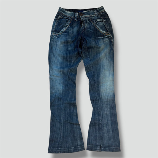 Miss Sixty floral wide leg stone washed jeans