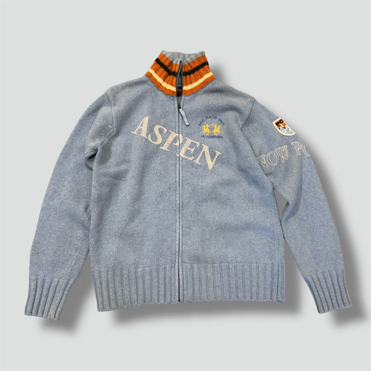La Martina Aspen Snow Polo blue knitted jacket