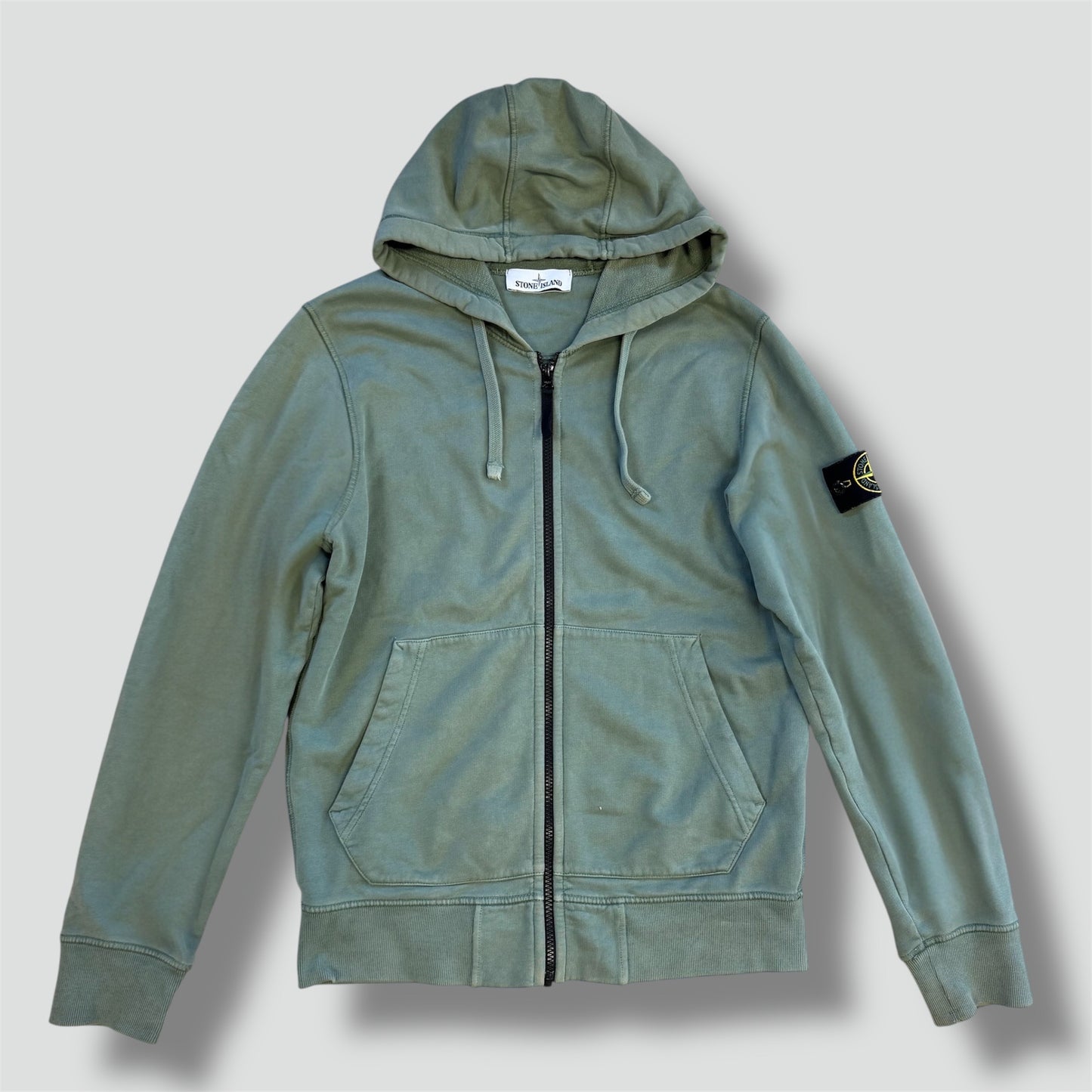 Stone Island light green zipped hoodie